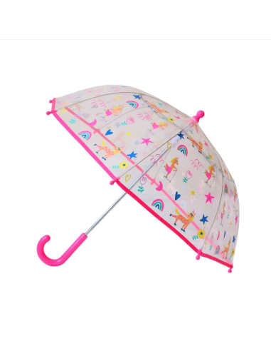 Parapluie licornes fluo transparent