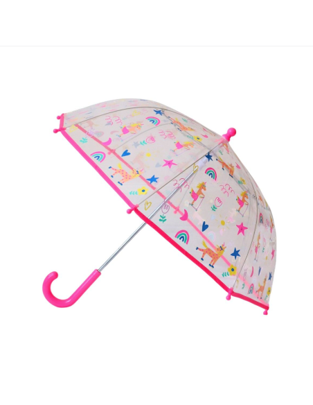 Parapluie licornes fluo transparent
