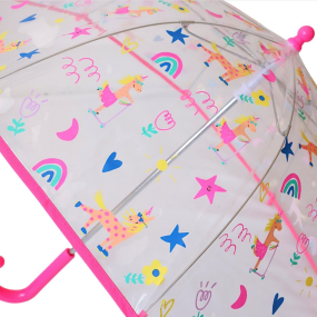 Parapluie licornes fluo transparent 2