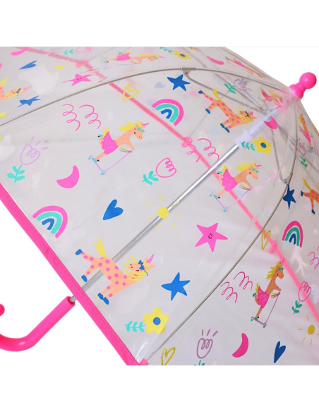 Parapluie licornes fluo transparent