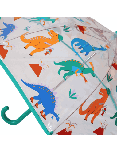 Parapluie dinosaure explorateur transparent