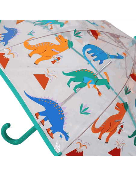 Parapluie dinosaure explorateur transparent