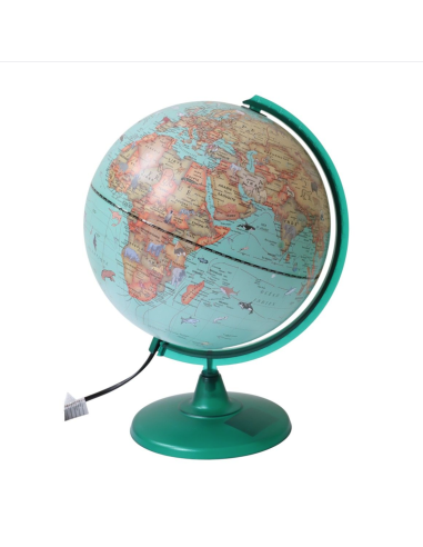 Globe terrestre lumineux vert