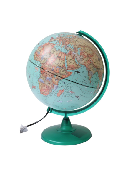 Globe terrestre lumineux vert