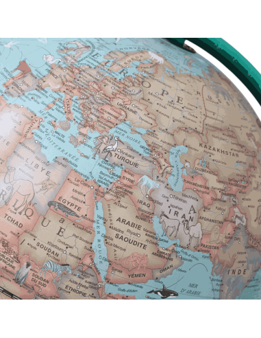 Globe terrestre lumineux vert