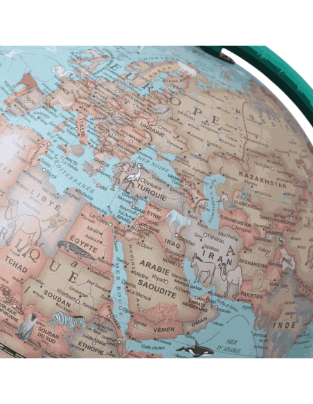 Globe terrestre lumineux vert