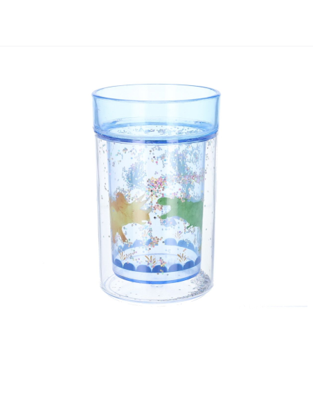 Verre à paillettes Dinosaure