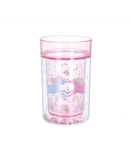 Verre à paillettes Licornes