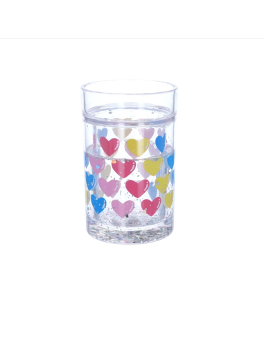 Verre à paillettes Coeurs