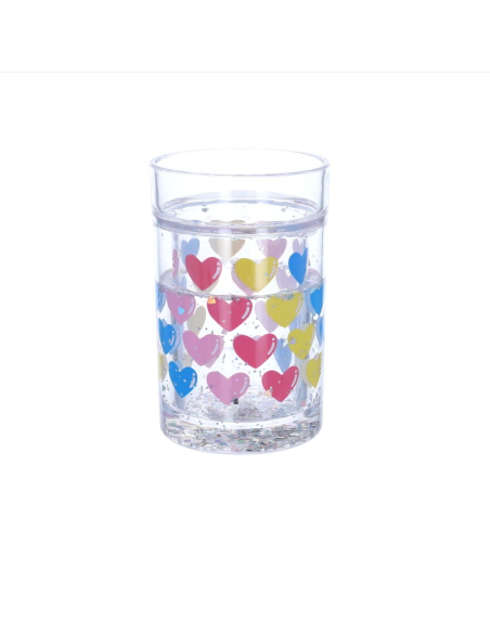 Verre à paillettes Coeurs