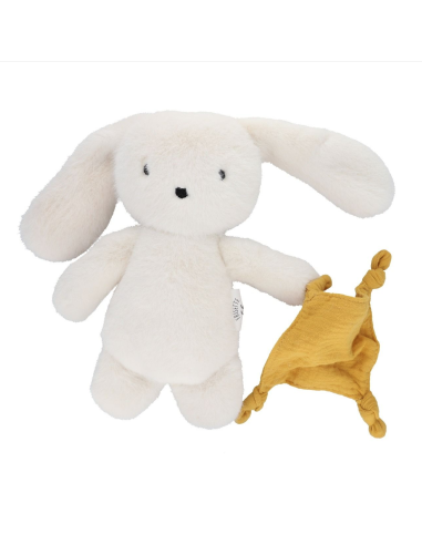 Doudou lapin crème et son doudou