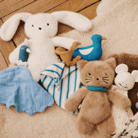 Doudou chat marron et son bandana 2