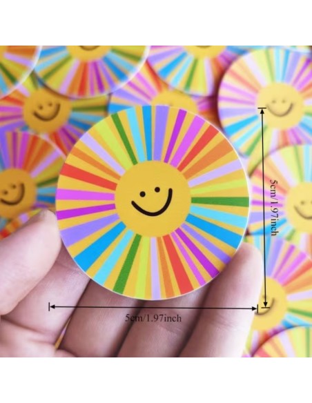 Autocollant soleil multicolore