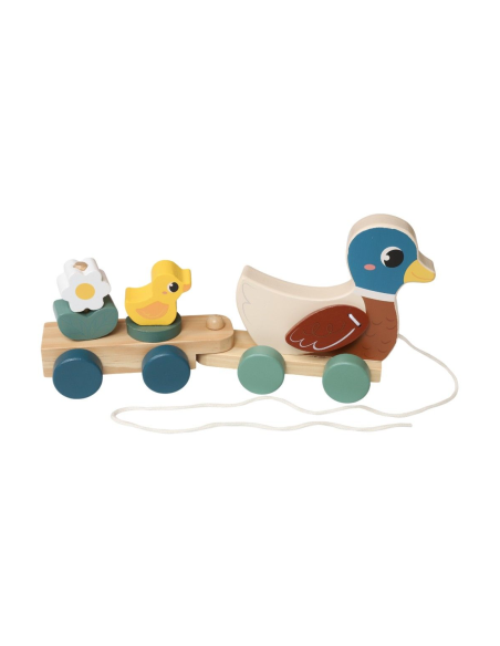 Jouet à tirer canard & poussins