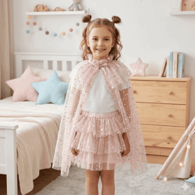 Tutu et cape Loane rose poudré 3/7 ans - Labay