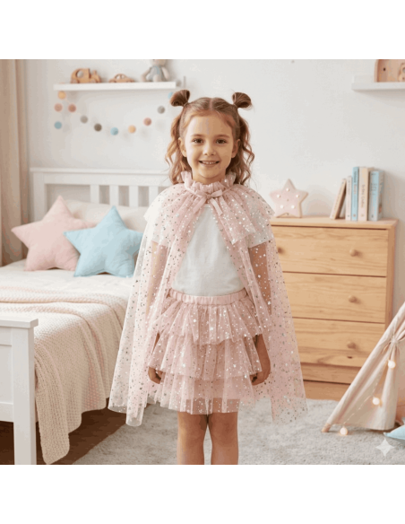 Tutu et cape Loane rose poudré 3/7 ans - Labay
