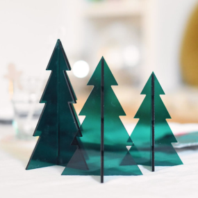 Set de 3 sapins verts en plexi - Les Mignonneries