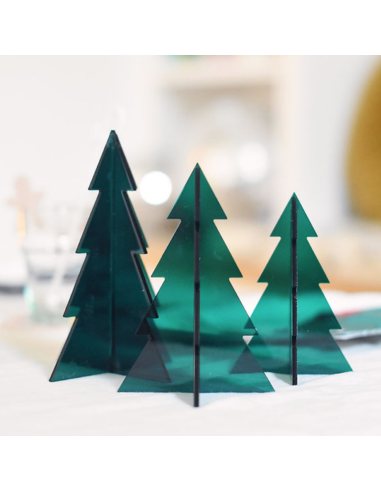Set de 3 sapins verts en plexi - Les Mignonneries