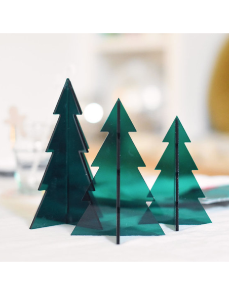 Set de 3 sapins verts en plexi - Les Mignonneries