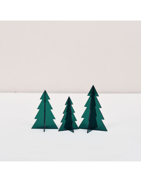Set de 3 sapins verts en plexi - Les Mignonneries