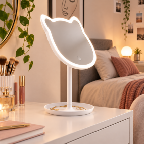 Miroir grossissant lumineux chat - Pasteq