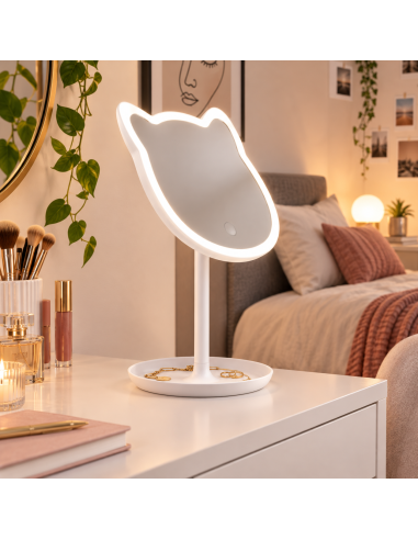 Miroir grossissant lumineux chat - Pasteq