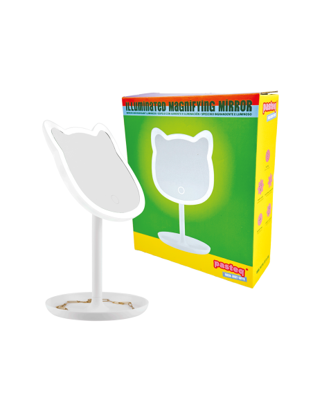 Miroir grossissant lumineux chat - Pasteq