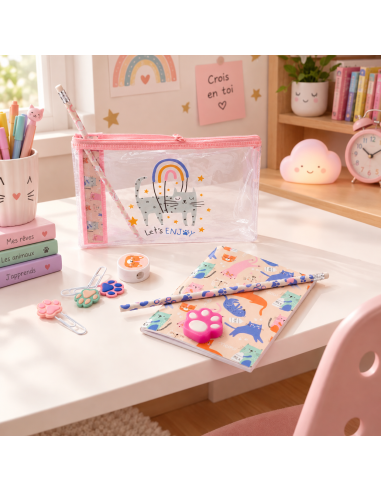 Set de papeterie chat - Pasteq