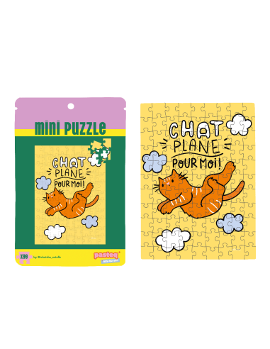 Mini puzzle "chat plane pour moi" - Pasteq