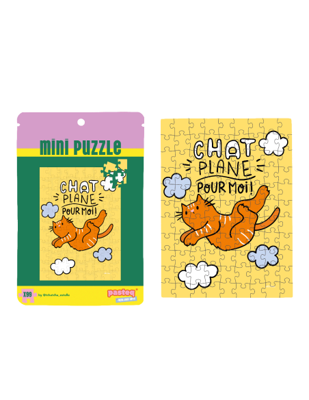 Mini puzzle "chat plane pour moi" - Pasteq