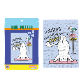 Mini puzzle "Parfois c'est mieux comme chat" - Pasteq