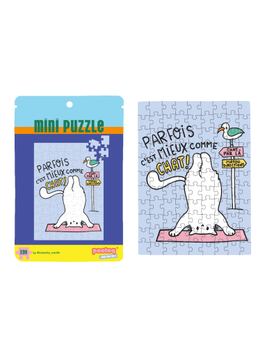 Mini puzzle "Parfois c'est mieux comme chat" - Pasteq