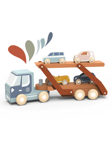 Camion transporteur avec 4 voitures - Speedy Monkey