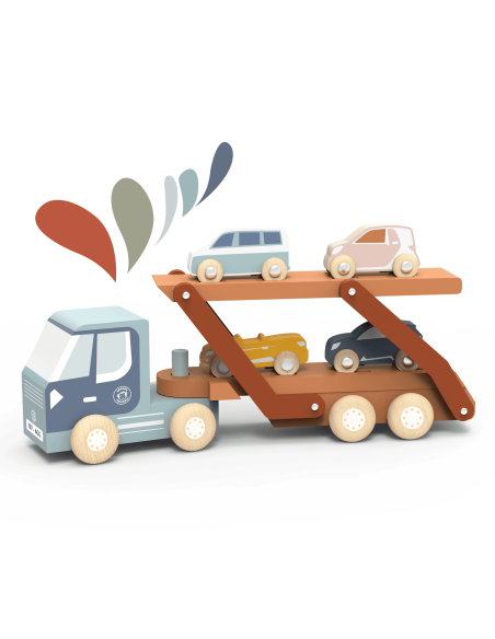 Camion transporteur avec 4 voitures - Speedy Monkey