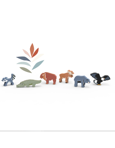 Animaux du monde en bois - Amérique du Nord -...