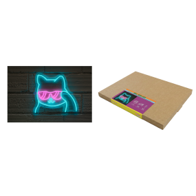 Néon led Chat lunettes - Pasteq
