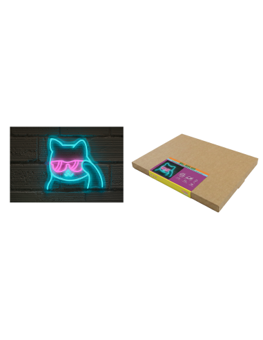 Néon led Chat lunettes - Pasteq