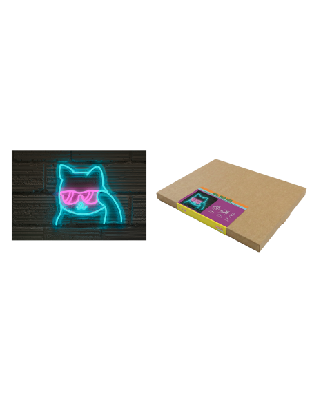 Néon led Chat lunettes - Pasteq