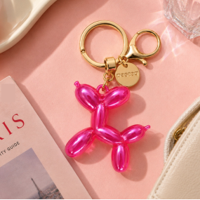 Charm sac Chien ballon rose bonbon - Pasteq