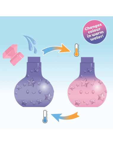 Flacon de potion qui change de couleur (rose) -...