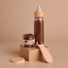 Coffret repas petit pot et biberon magique pour poupée Chocolat - Tiny Harlow