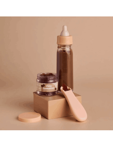 Coffret repas petit pot et biberon magique pour poupée Chocolat - Tiny Harlow