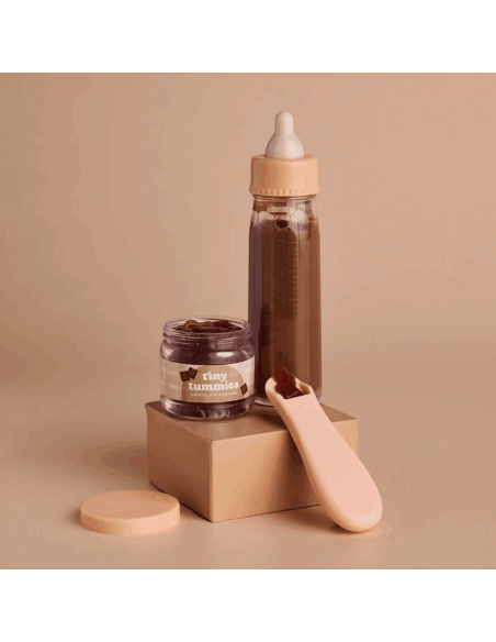 Coffret repas petit pot et biberon magique pour poupée Chocolat - Tiny Harlow