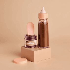 Coffret repas petit pot et biberon magique pour poupée Chocolat - Tiny Harlow 2