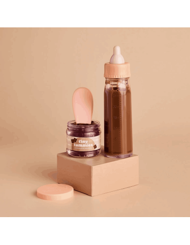 Coffret repas petit pot et biberon magique pour poupée Chocolat - Tiny Harlow
