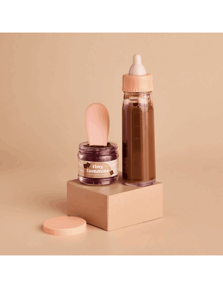 Coffret repas petit pot et biberon magique pour poupée Chocolat - Tiny Harlow