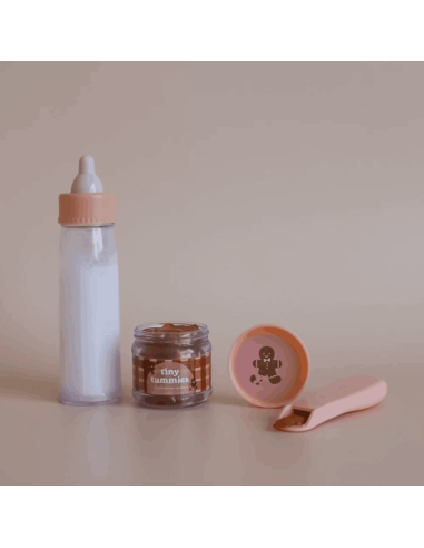 Coffret repas petit pot et biberon magique pour poupée Pain d'épices - Tiny Harlow