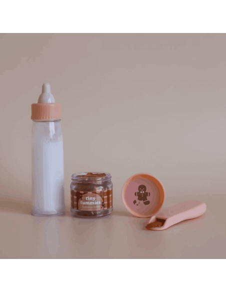 Coffret repas petit pot et biberon magique pour poupée Pain d'épices - Tiny Harlow