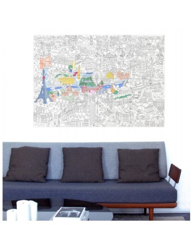 Poster Paris à colorier Omy