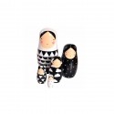 Gigognes matryoshka noir et blanc en bois Helen Dardik - Petit Monkey